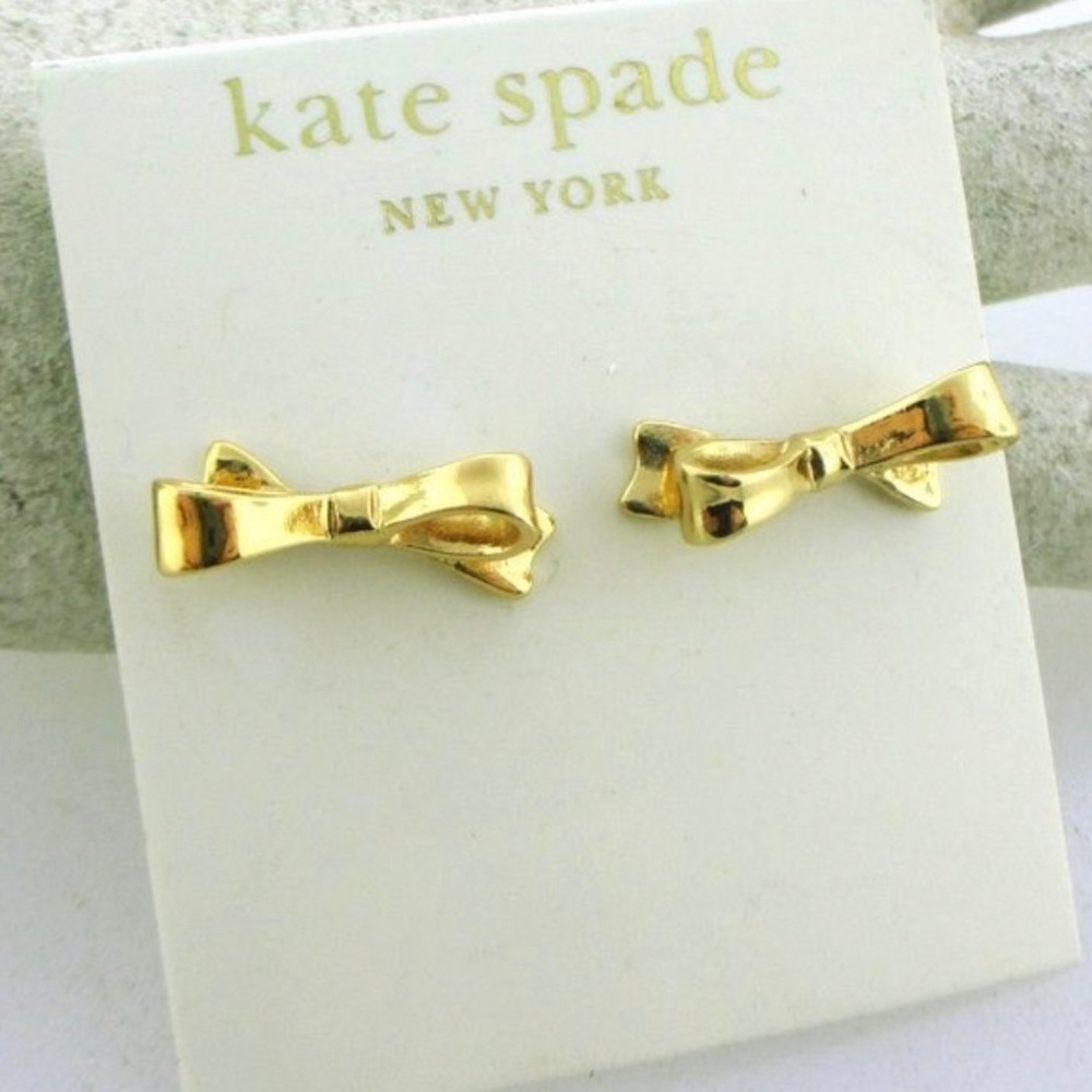 New Kate Spade 12kt w/ 14kt filled plated Bow Gold Earrings